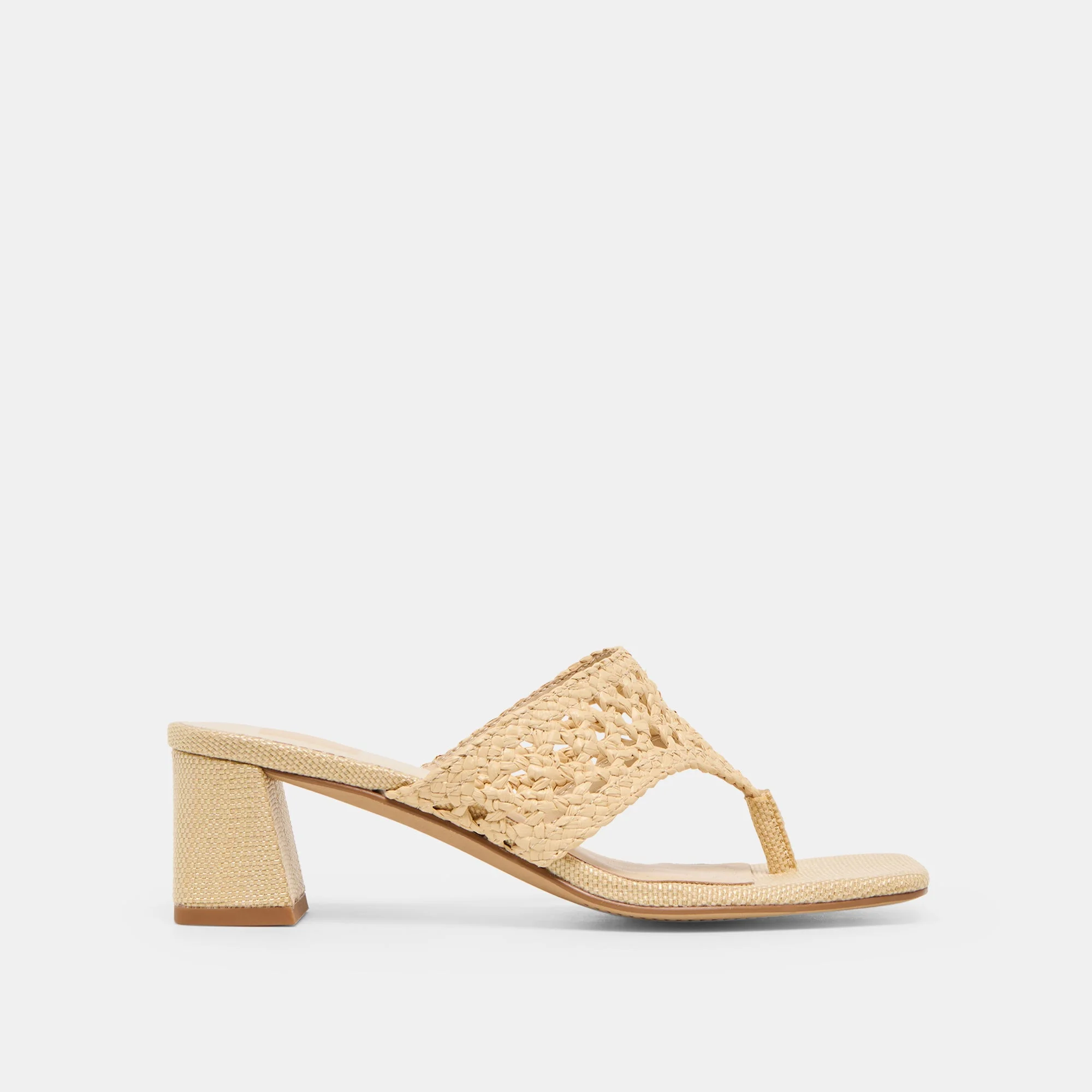 BARLO HEELS LT NATURAL WOVEN RAFFIA - 1
