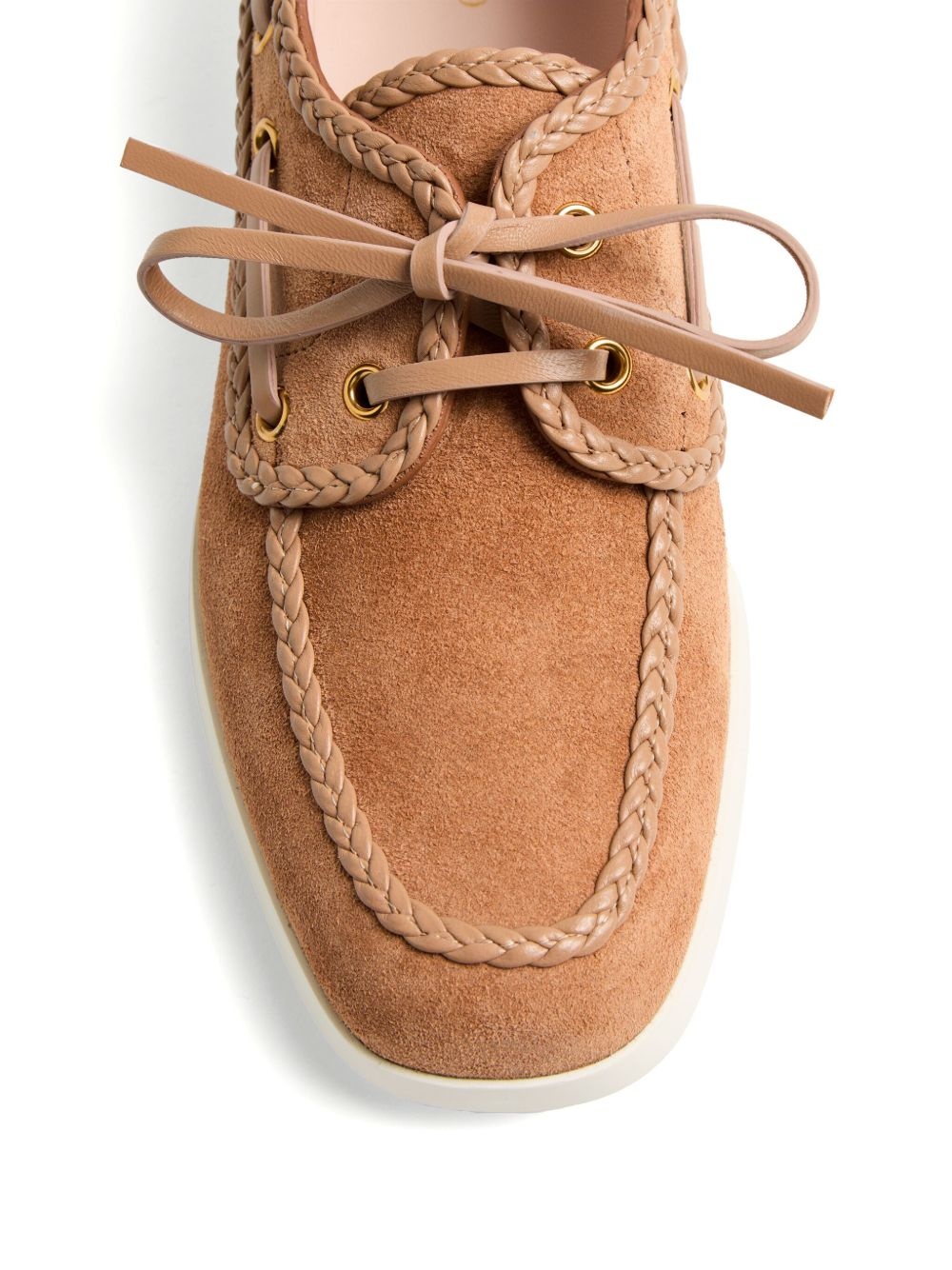 braided-edge boat shoes - 4