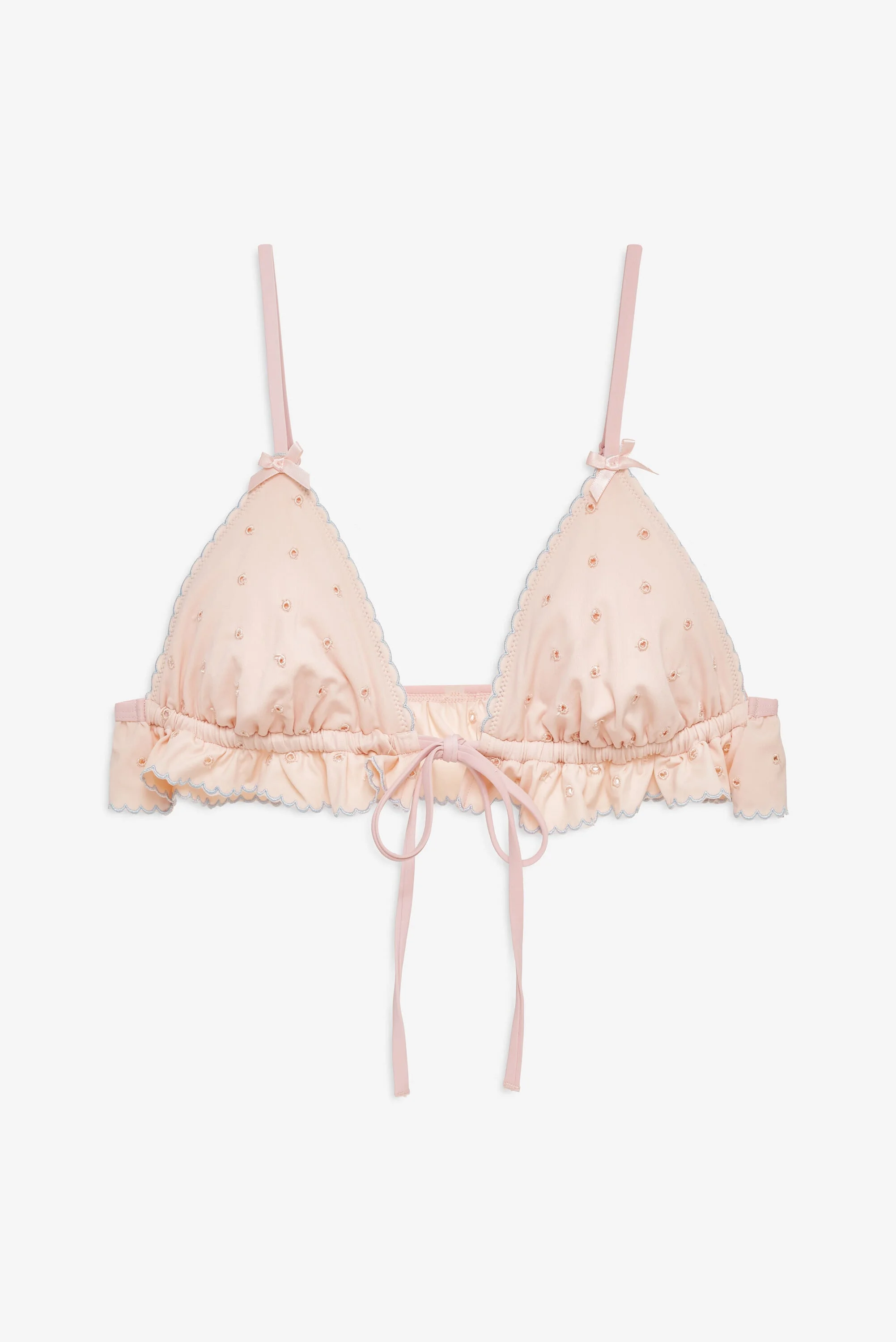 Eyelet Dot Ruffle Bikini Bottom - 1