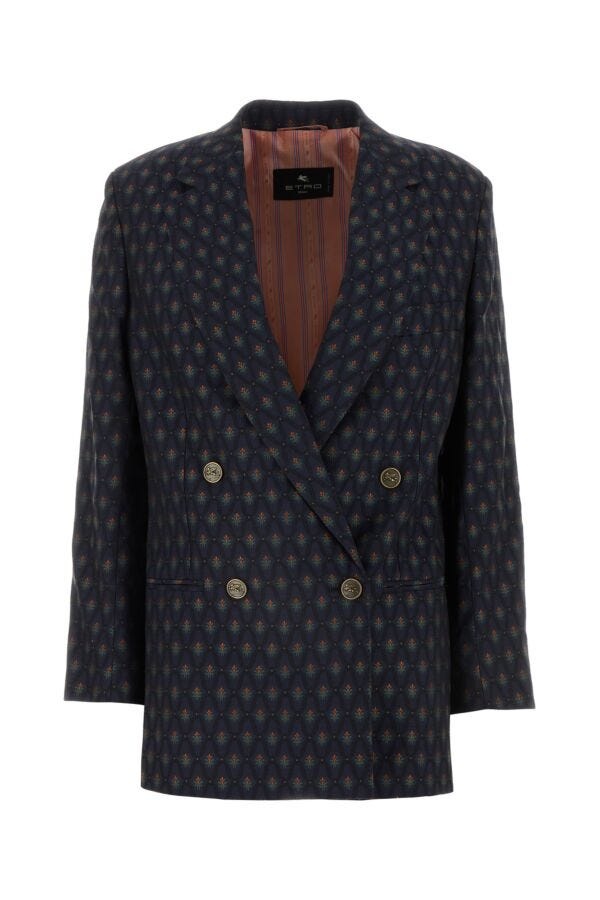 【送料&関税込】Etro Double-breasted Wool Blazer ETRO double-breasted Wool Blazer | Blue | FARFETCH BH