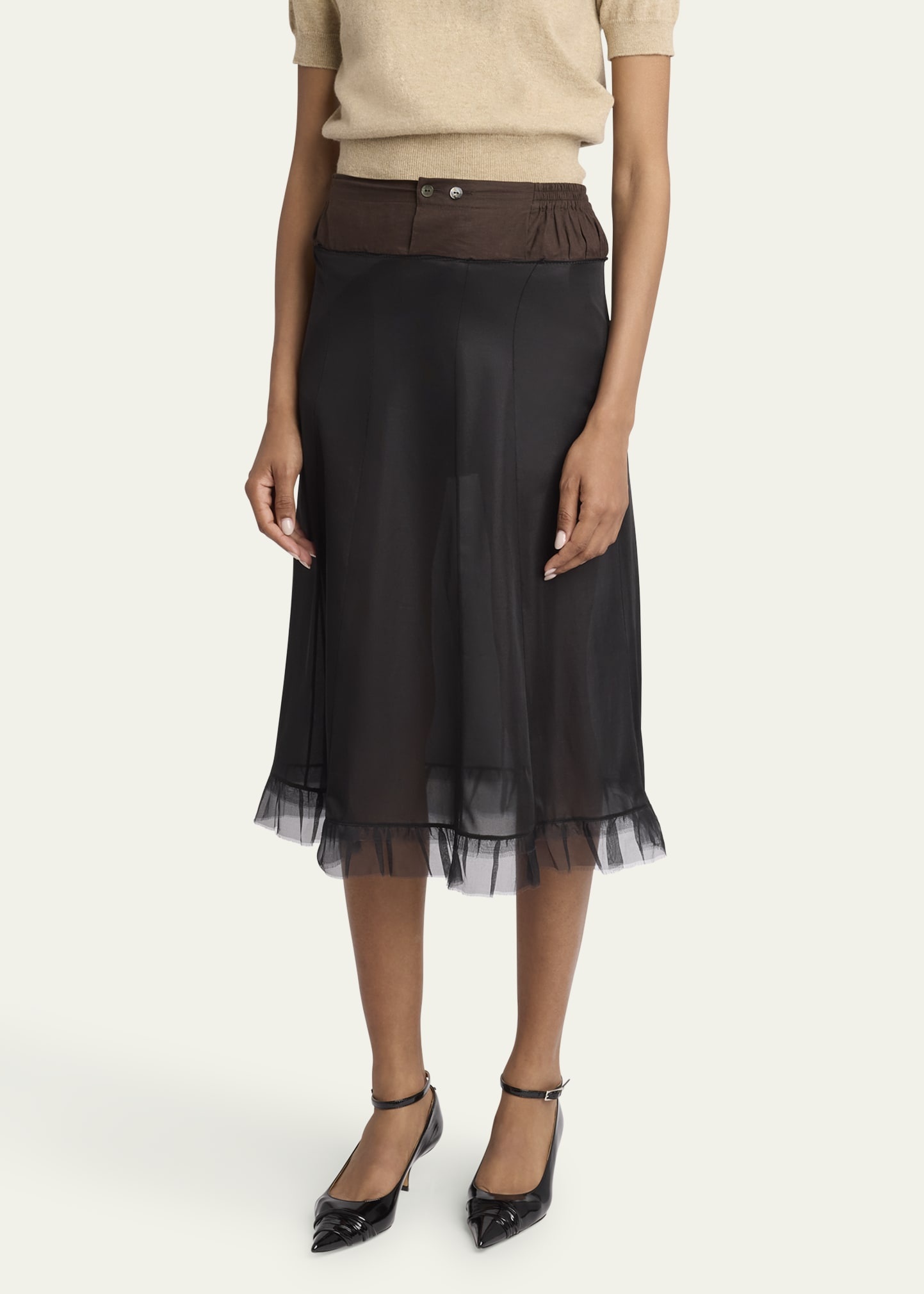 Hybrid Colorblock Midi Skirt - 4
