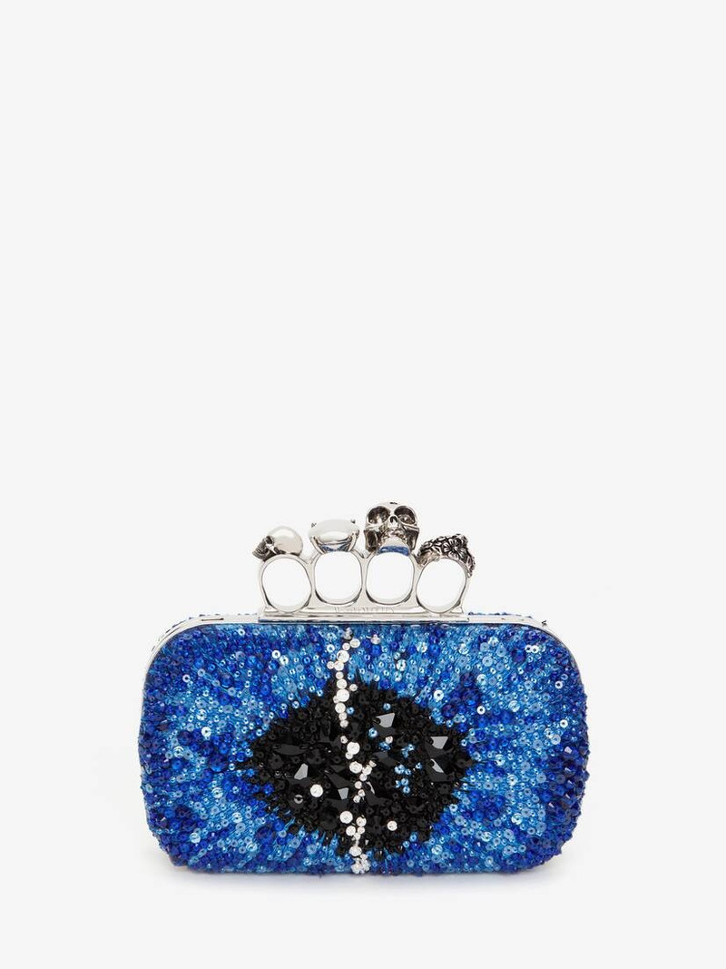 Women's Iris Knuckle Clutch in Blue 1