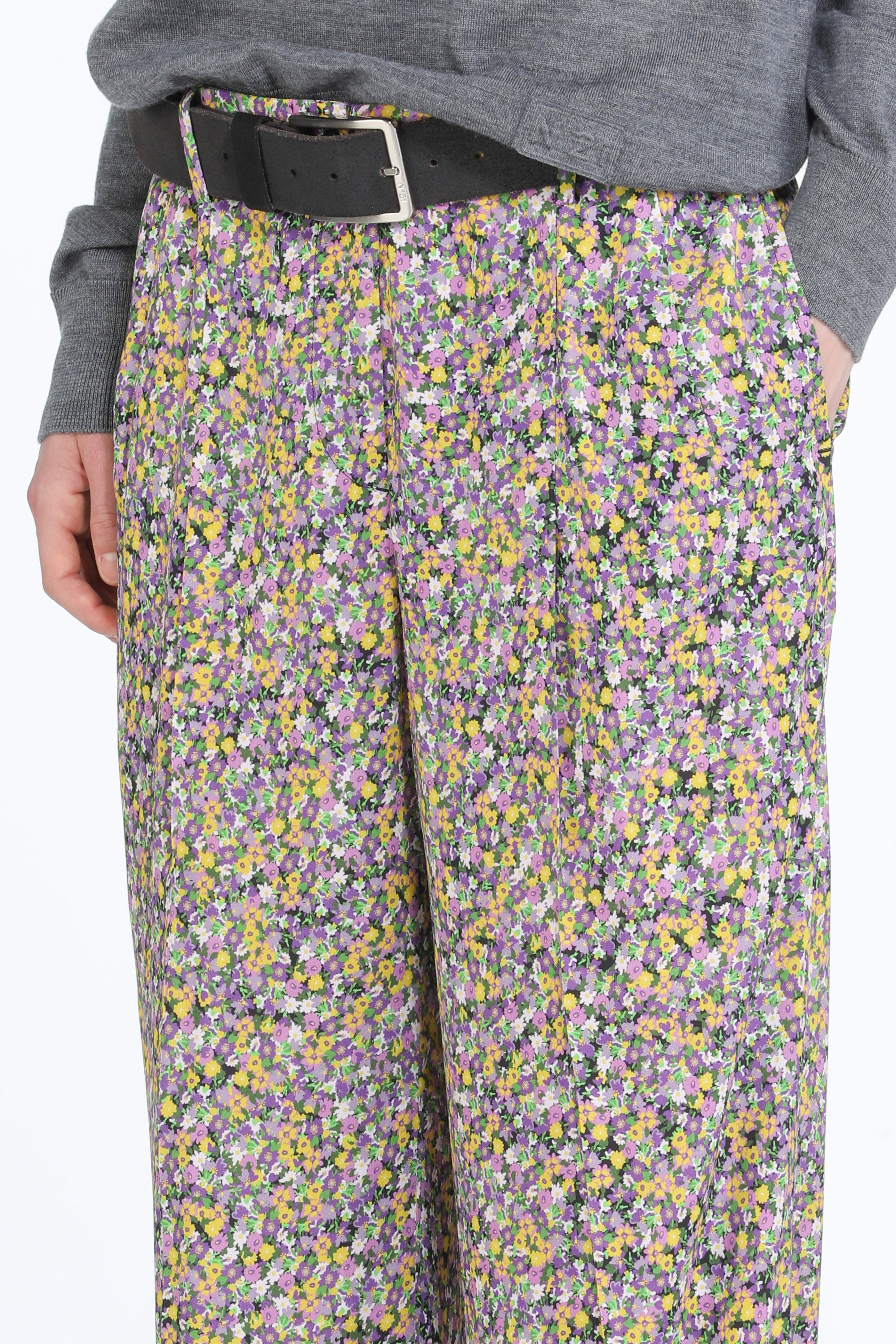 FLORAL-PRINT WIDE-LEG TROUSERS - 5