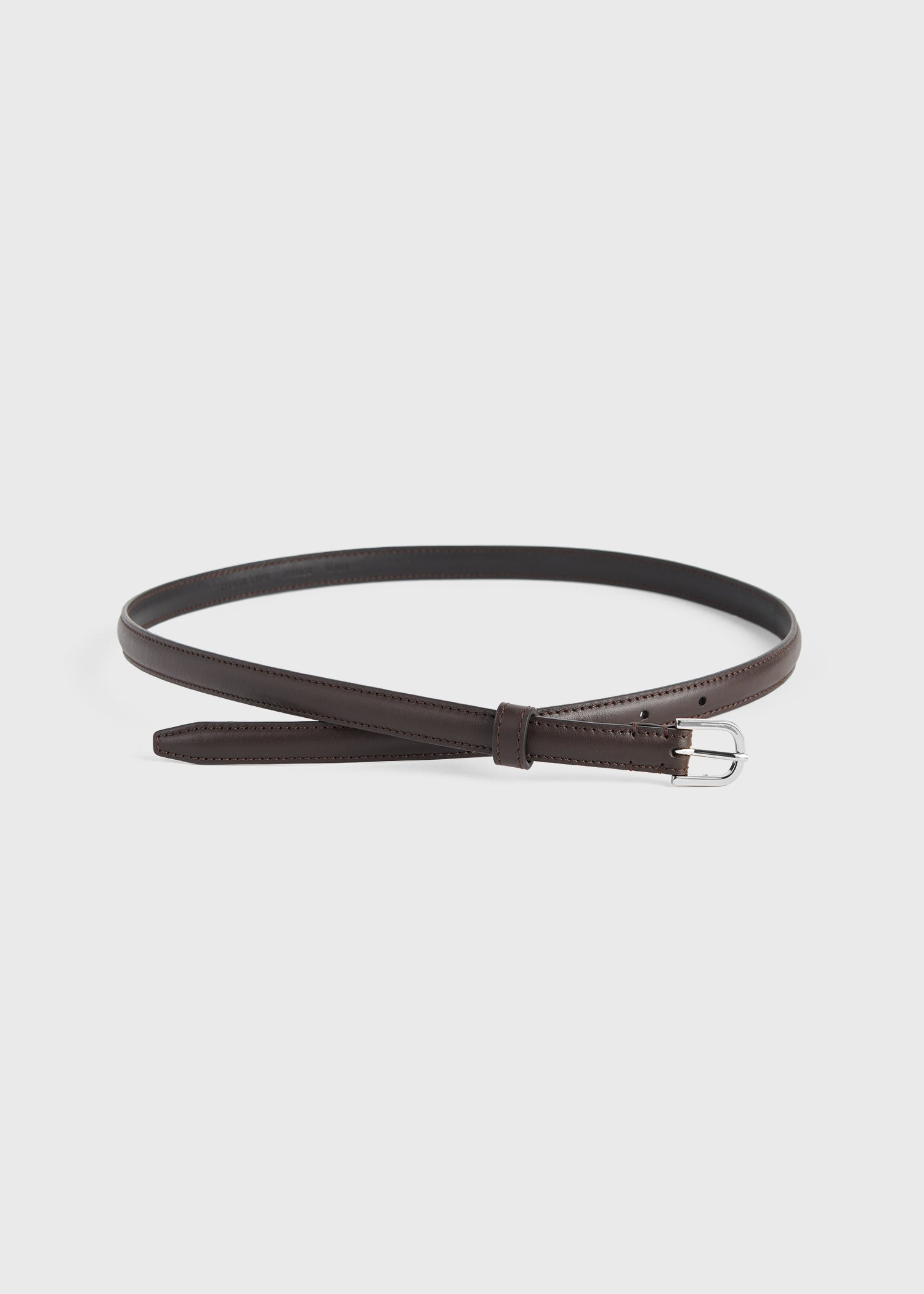 Thin leather trouser belt bark - 3