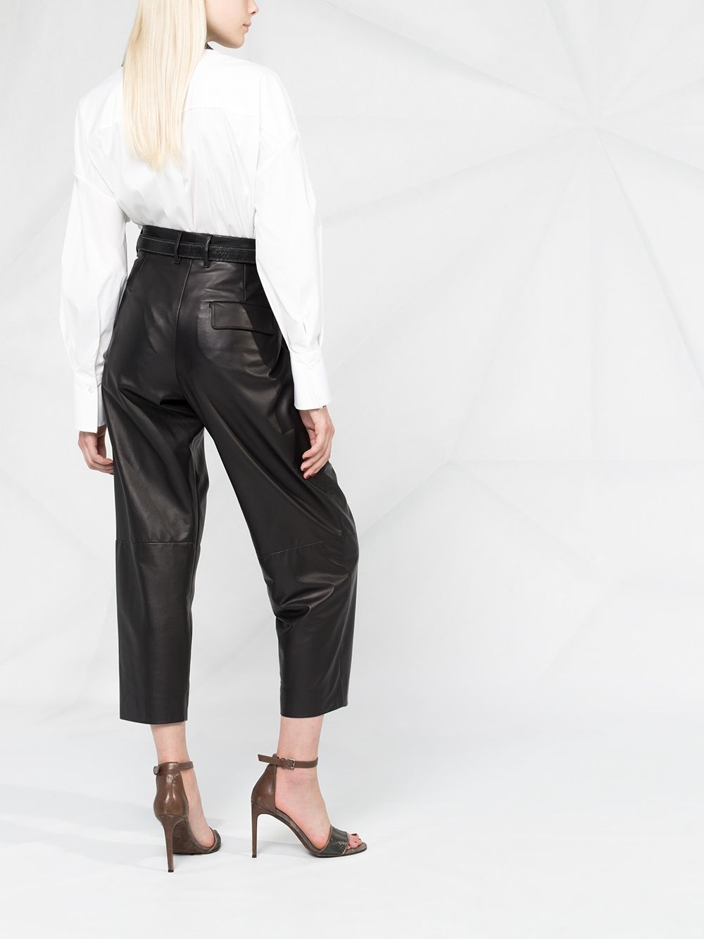 cropped high waisted trousers - 6