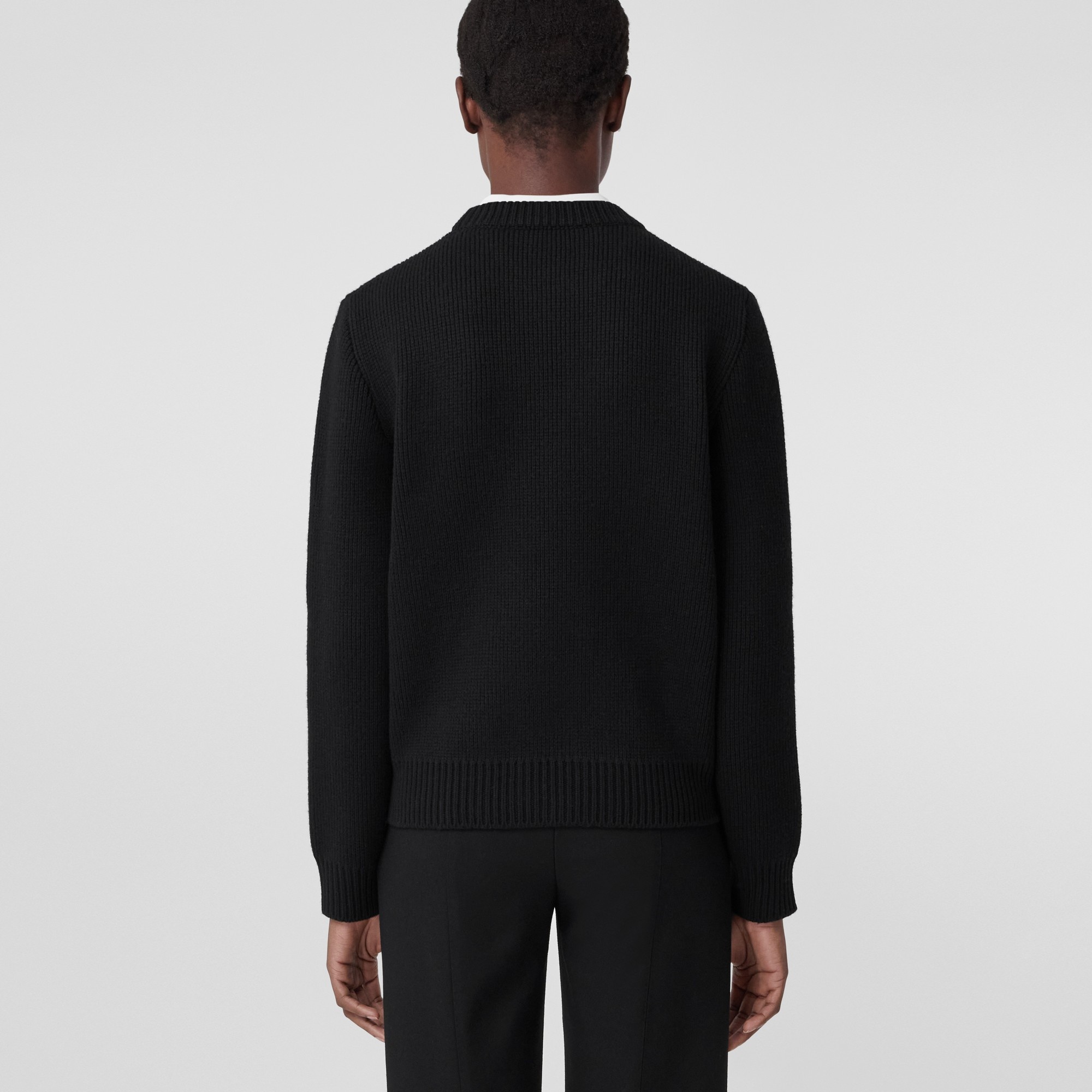Oak Leaf Crest Wool Cashmere Sweater - 4