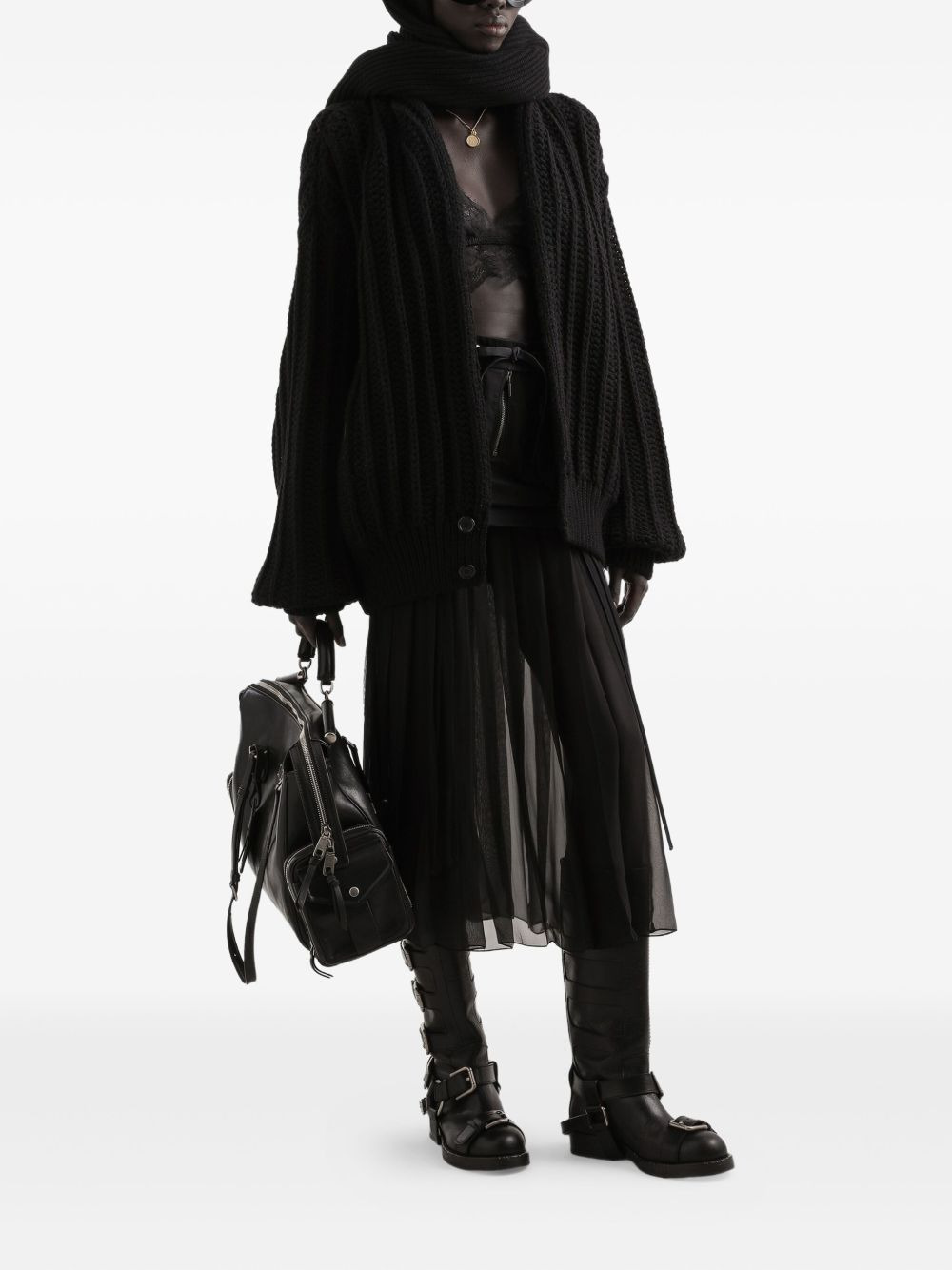 ribbed-knit long-sleeve cardigan - 2
