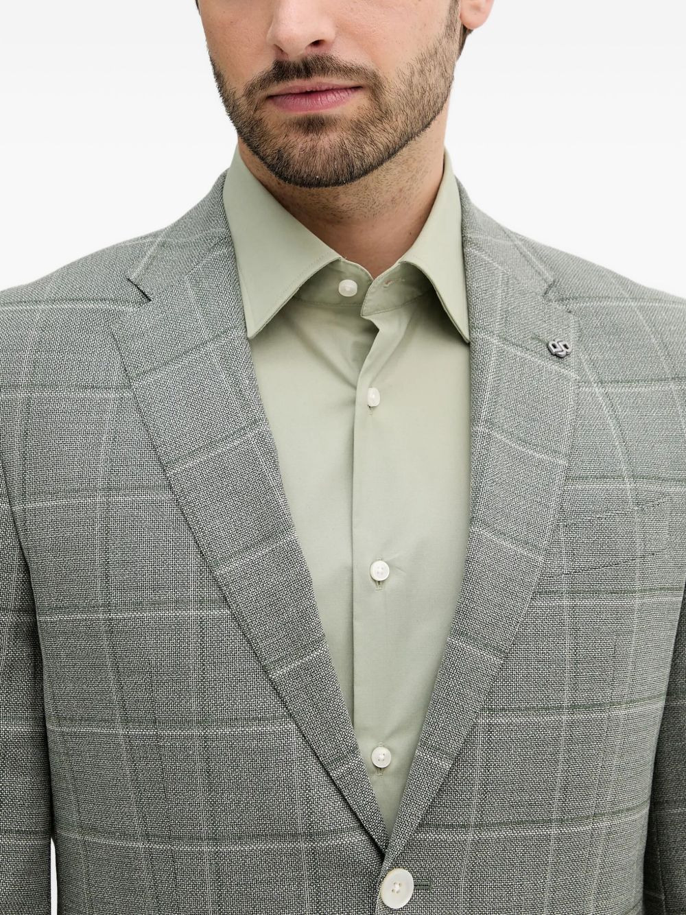 checked patch-pocket blazer - 4