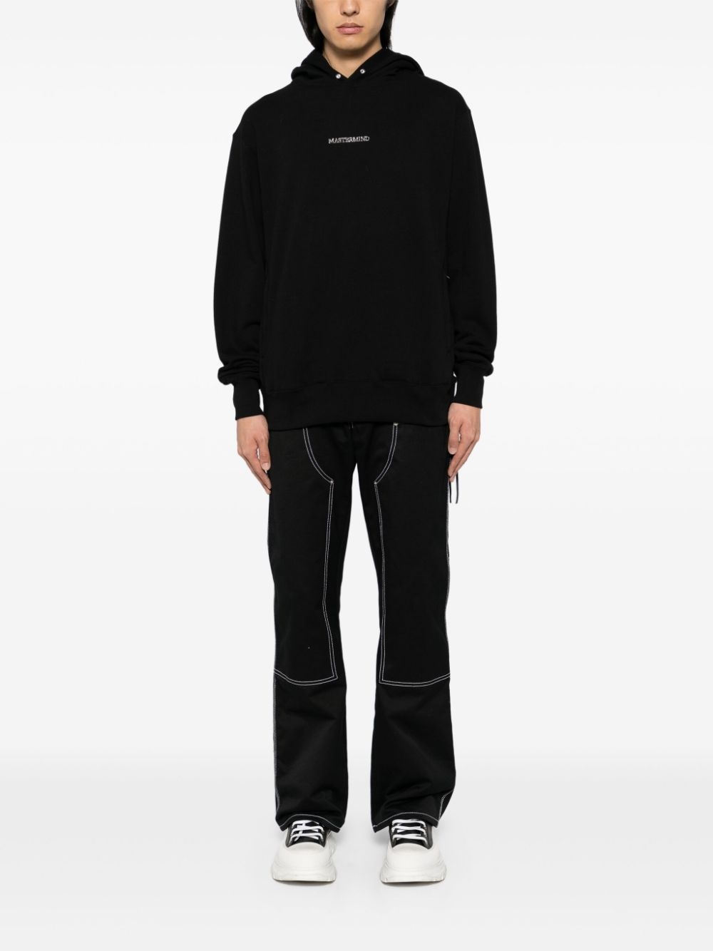 rhinestone-logo hoodie - 3