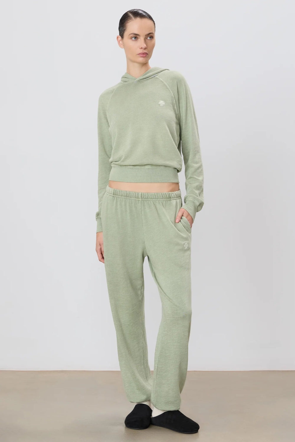 Boyfriend Pocket Sweatpants Sage - 2