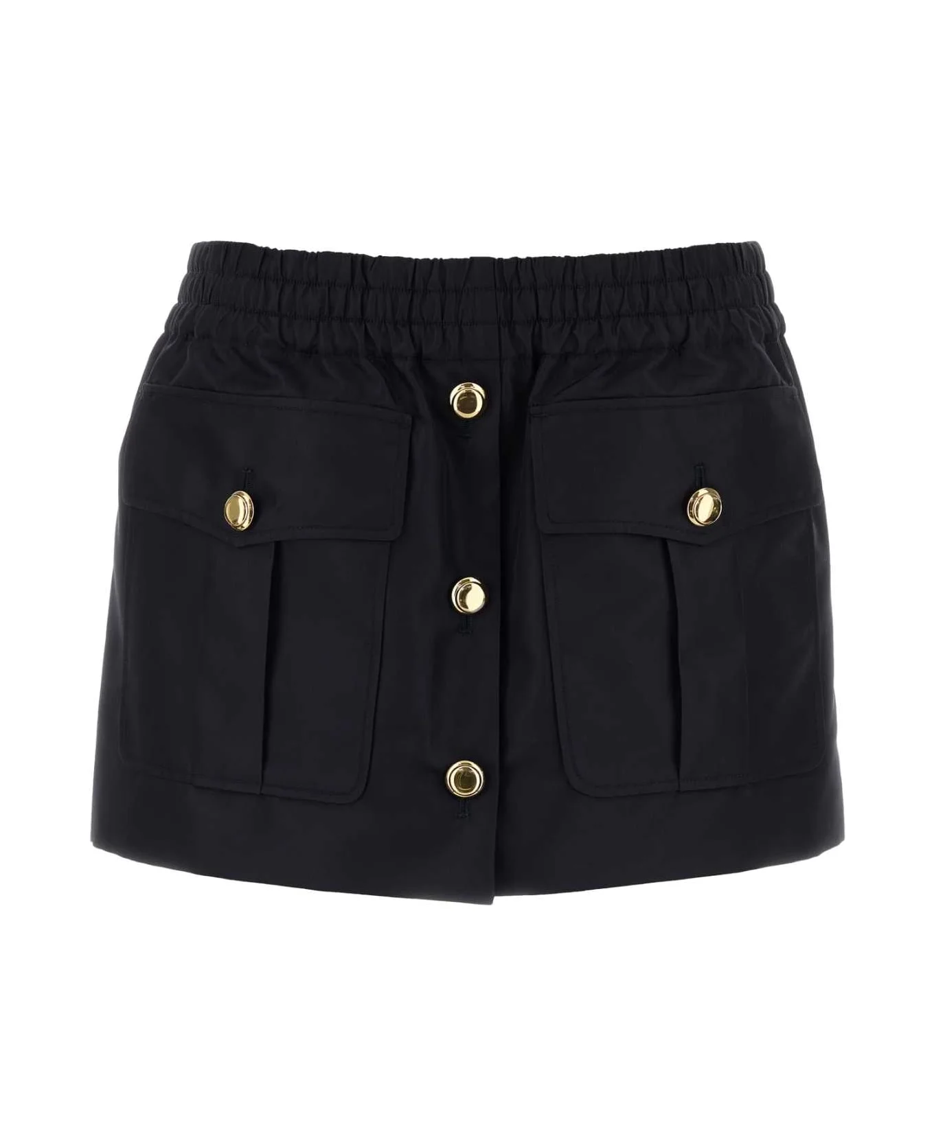 Navy Blue Nylon Mini Skirt - 1