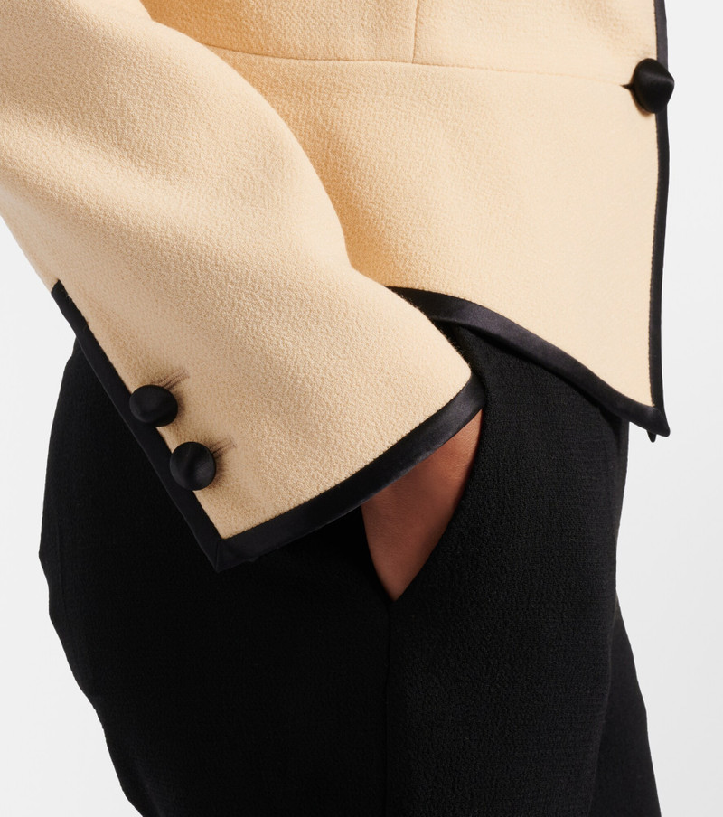 Bow-detail virgin wool crêpe jacket 4