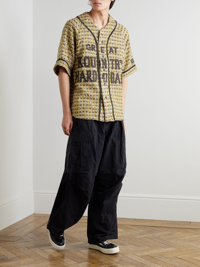 Kapital Great Kountry Appliquéd Tweed Shirt Yellow outlook