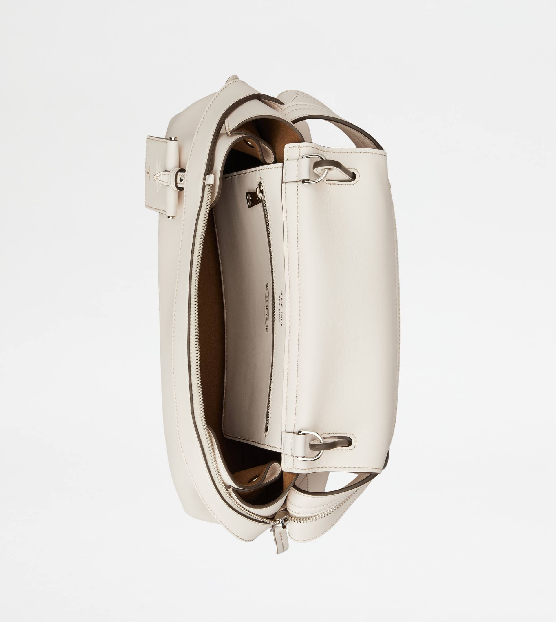 TOD'S WAVE BAG IN LEATHER SMALL - WHITE - 5