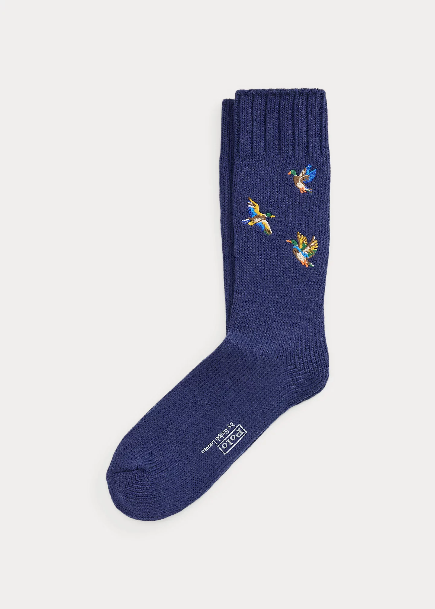 Embroidered Cotton-Blend Crew Socks - 1
