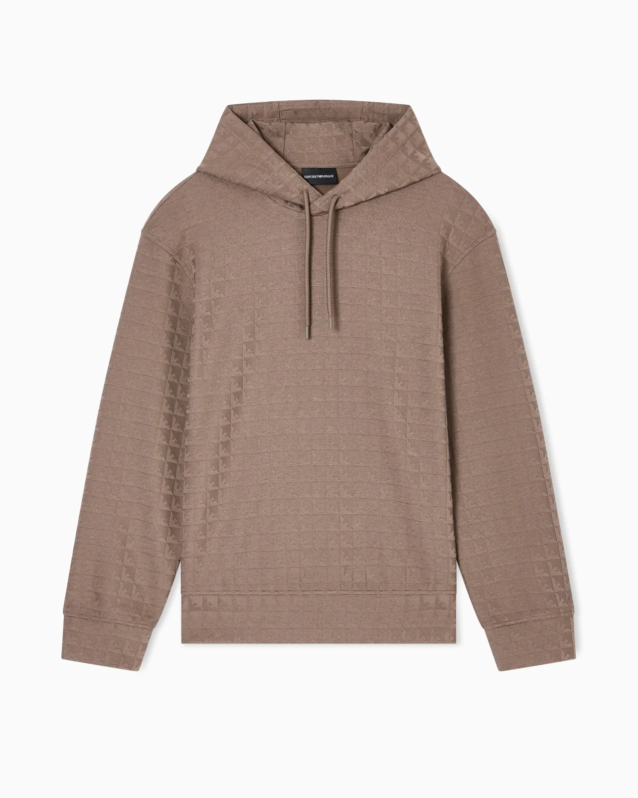 ASV LYOCELL-BLEND JACQUARD JERSEY HOODED SWEATSHIRT WITH REPEATED EAGLE MOTIF - 1