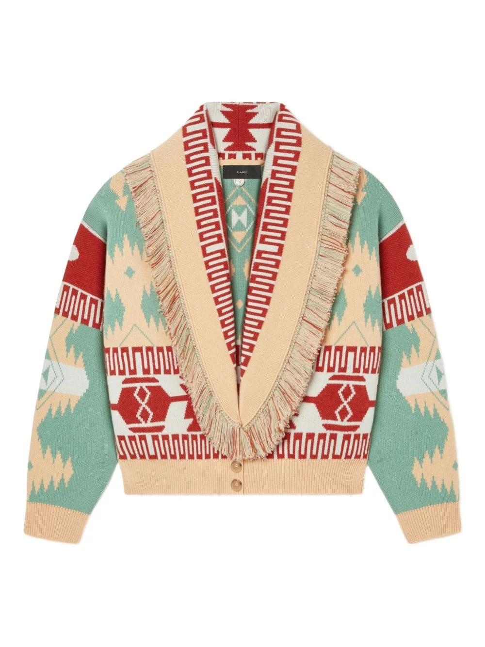 Icon jacquard fringed cardigan - 1