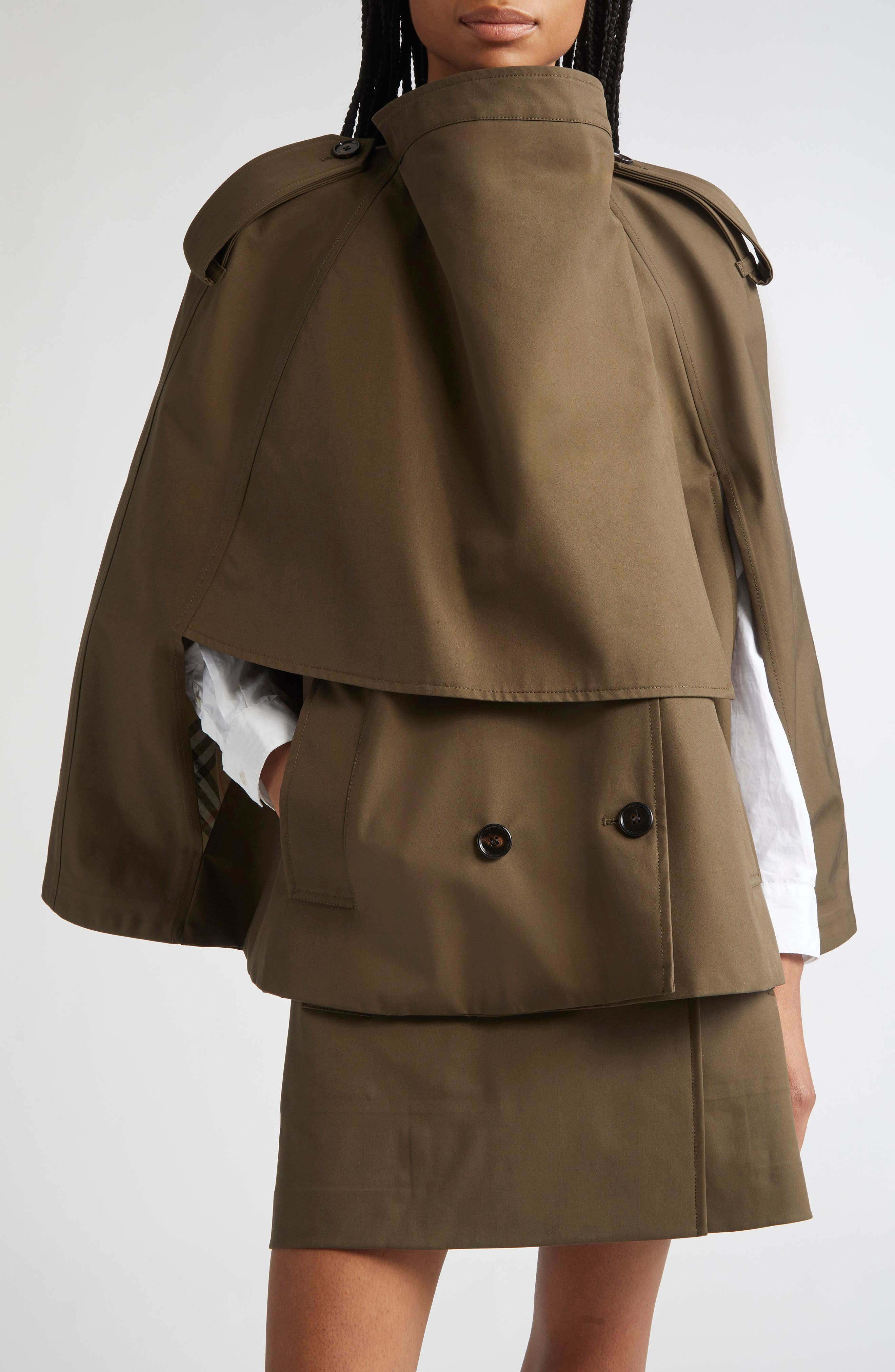 burberry Trench Cape Coat in Juniper at Nordstrom - 1