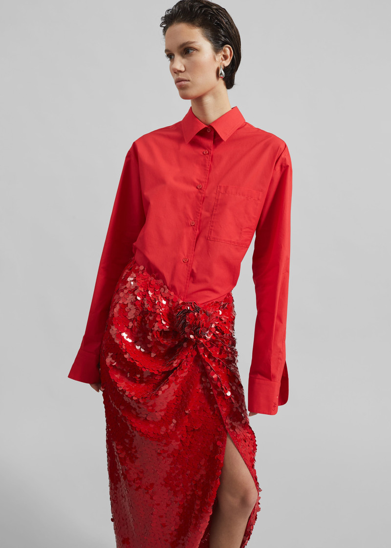 Lui Organic Cotton Shirt - Red 5