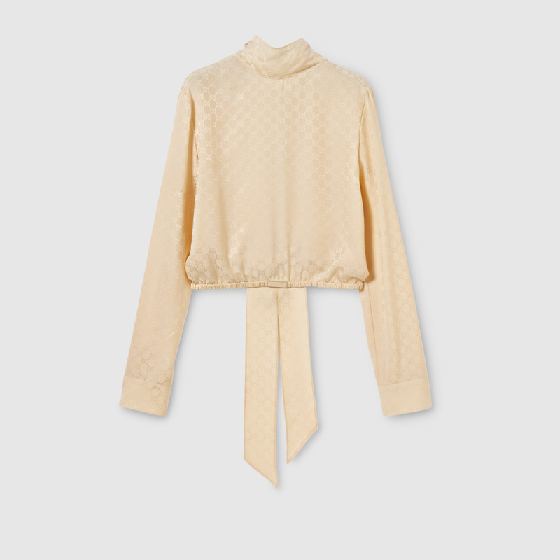 GG silk jacquard blouse 1