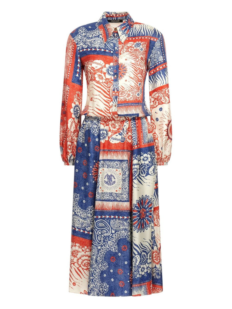 patchwork paisley-pattern silk dress 1
