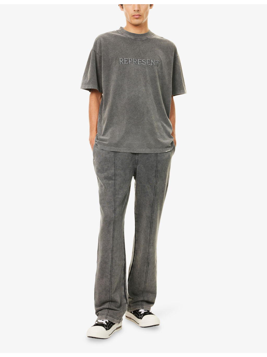Embroidered Serif Logo Cotton-Jersey T-Shirt - 2