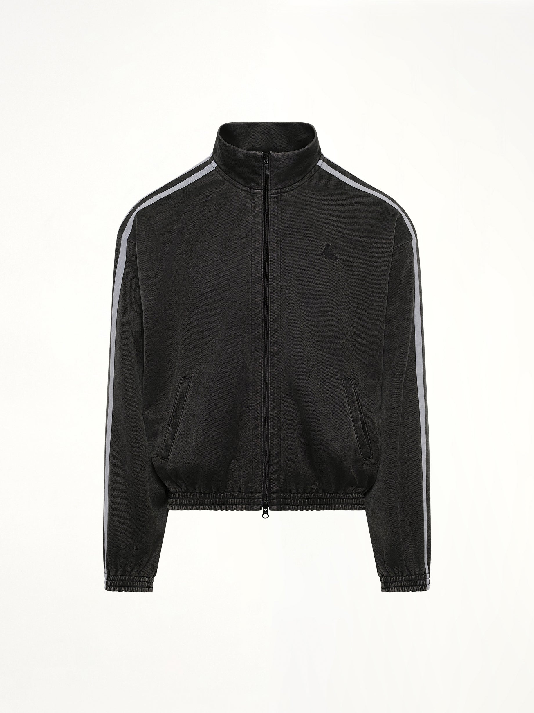 Faded Black Track Jacket in Grey - 2