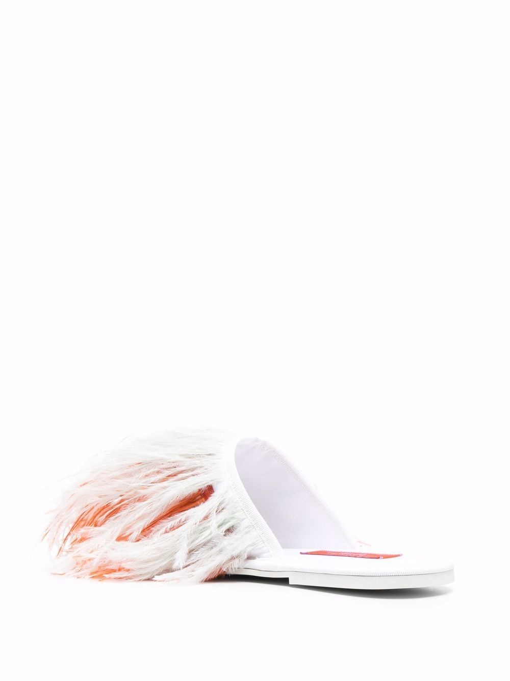 feather embellished slippers - 3