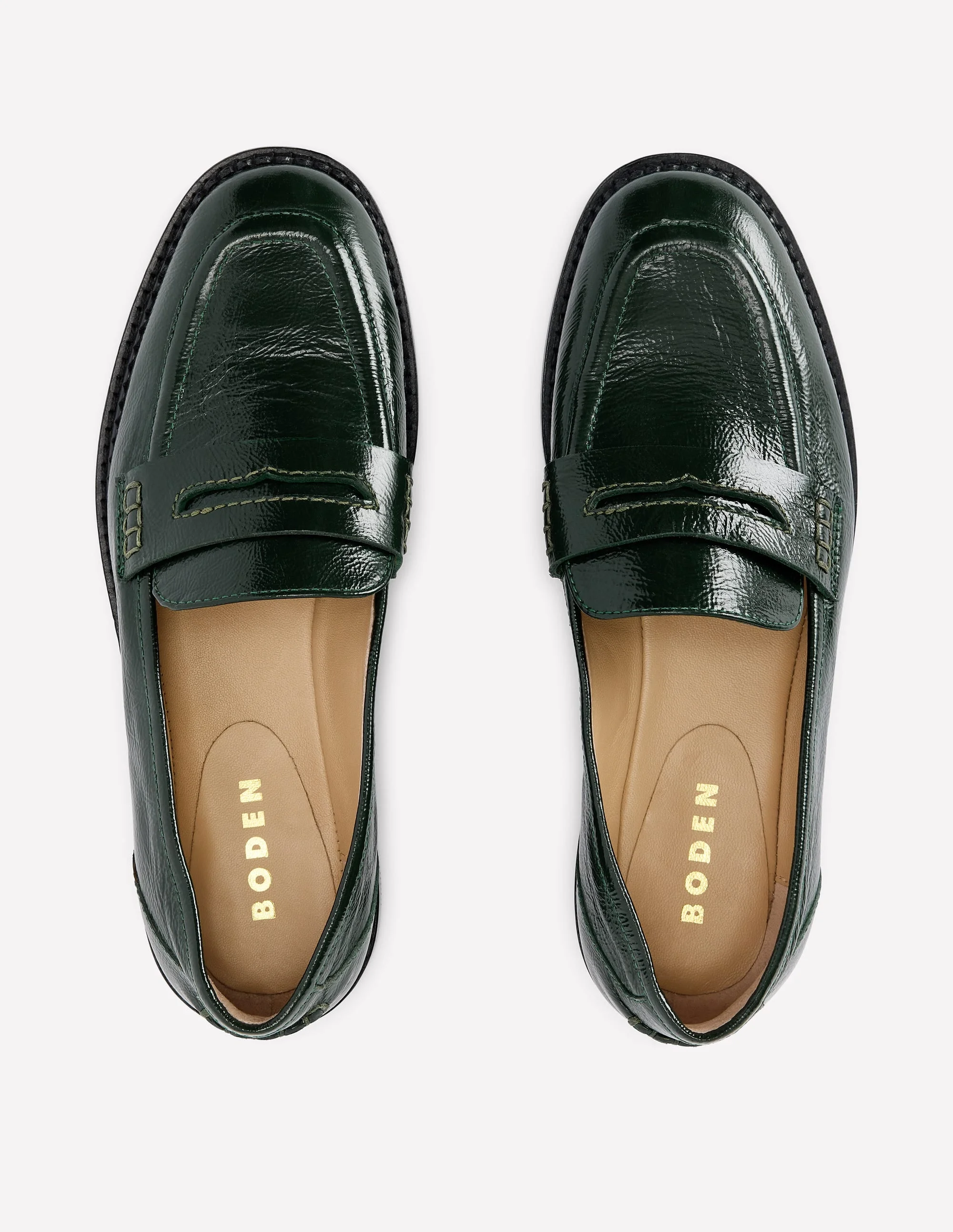 Nya Penny Loafers-Green - 1