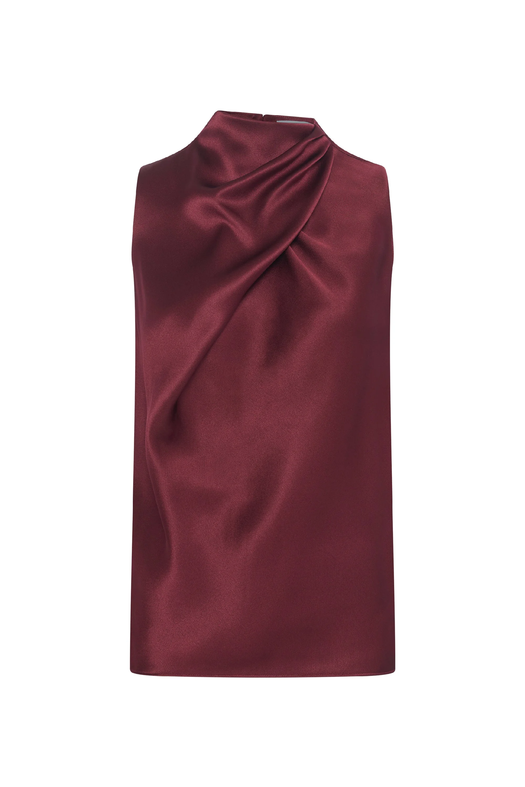 Melina Top in Bordeaux Silk Satin - 1