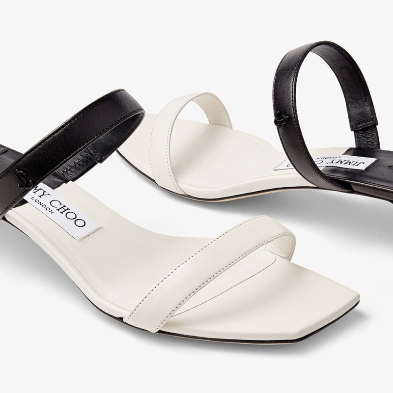 Kyda 35 Black and Latte Nappa Leather Sandals 3