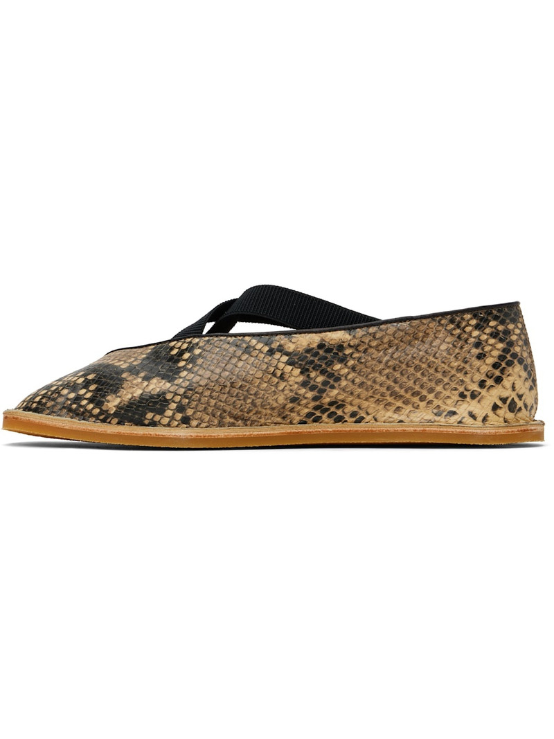 Dries Van Noten Beige & Black Leather Loafers outlook