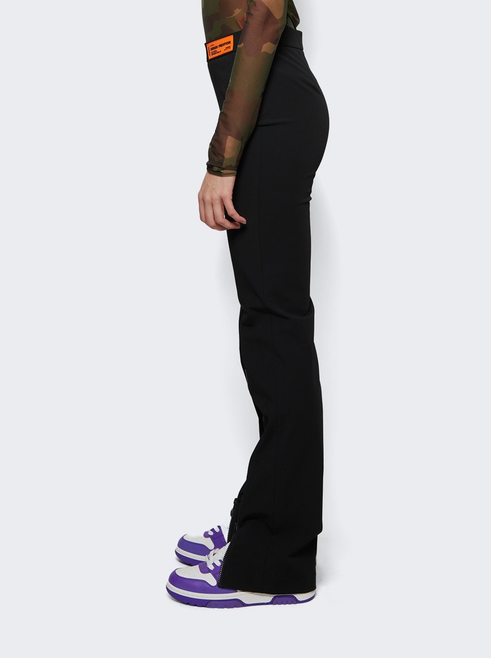 Gabardine Stretch Zip Pants Black - 4