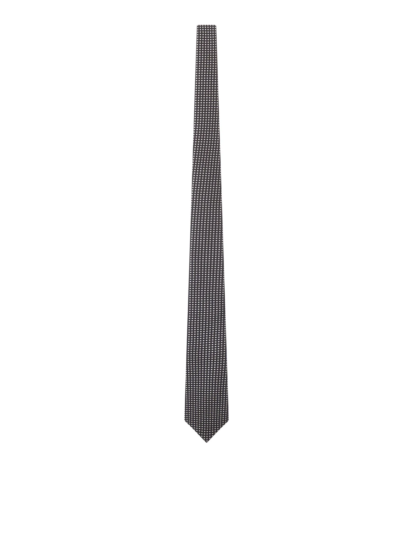 SILK TIE WITH GEOMETRIC MICRO-MOTIF - 1