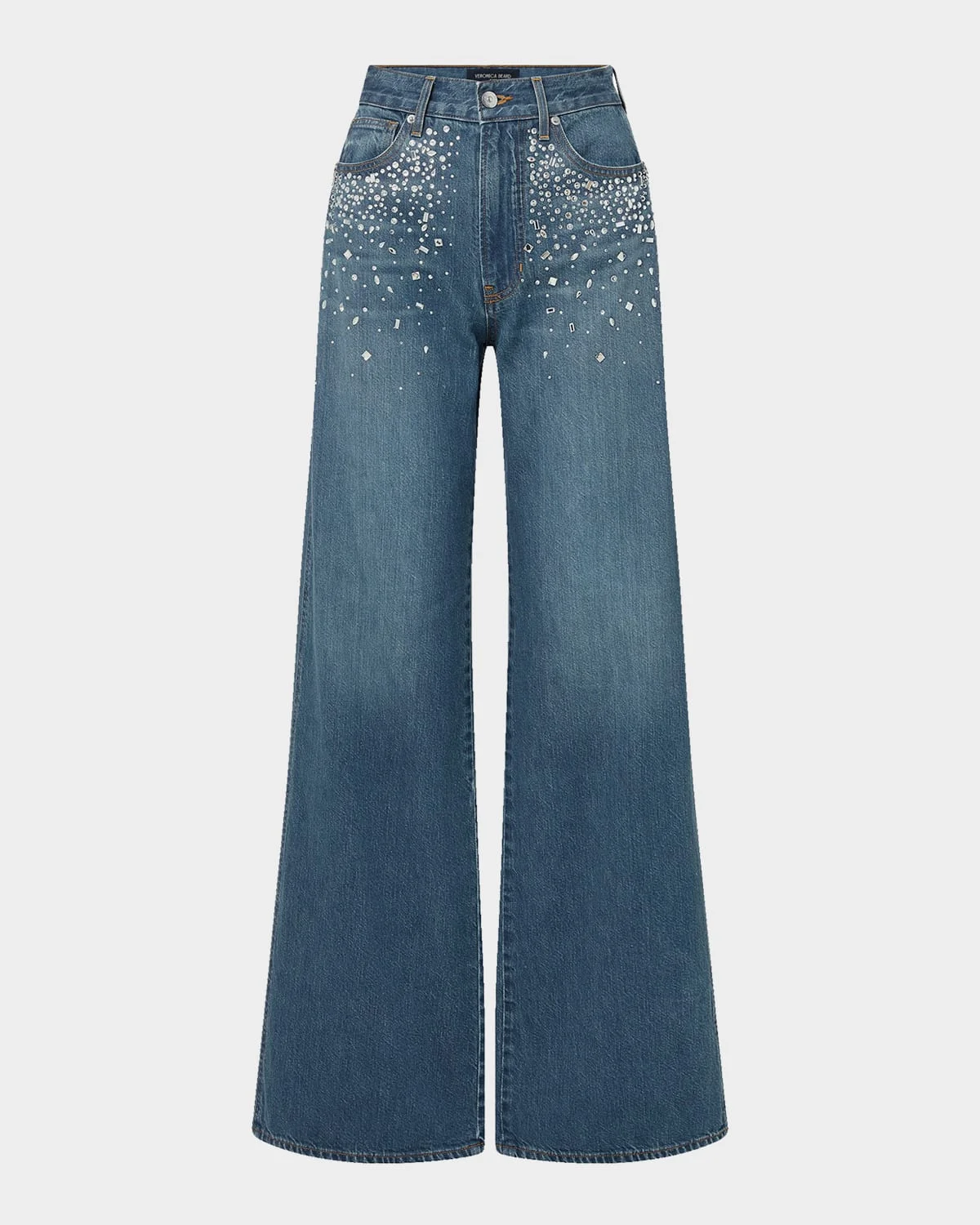 Exclusive Kasey Embellished Wide-Leg Jeans - 1