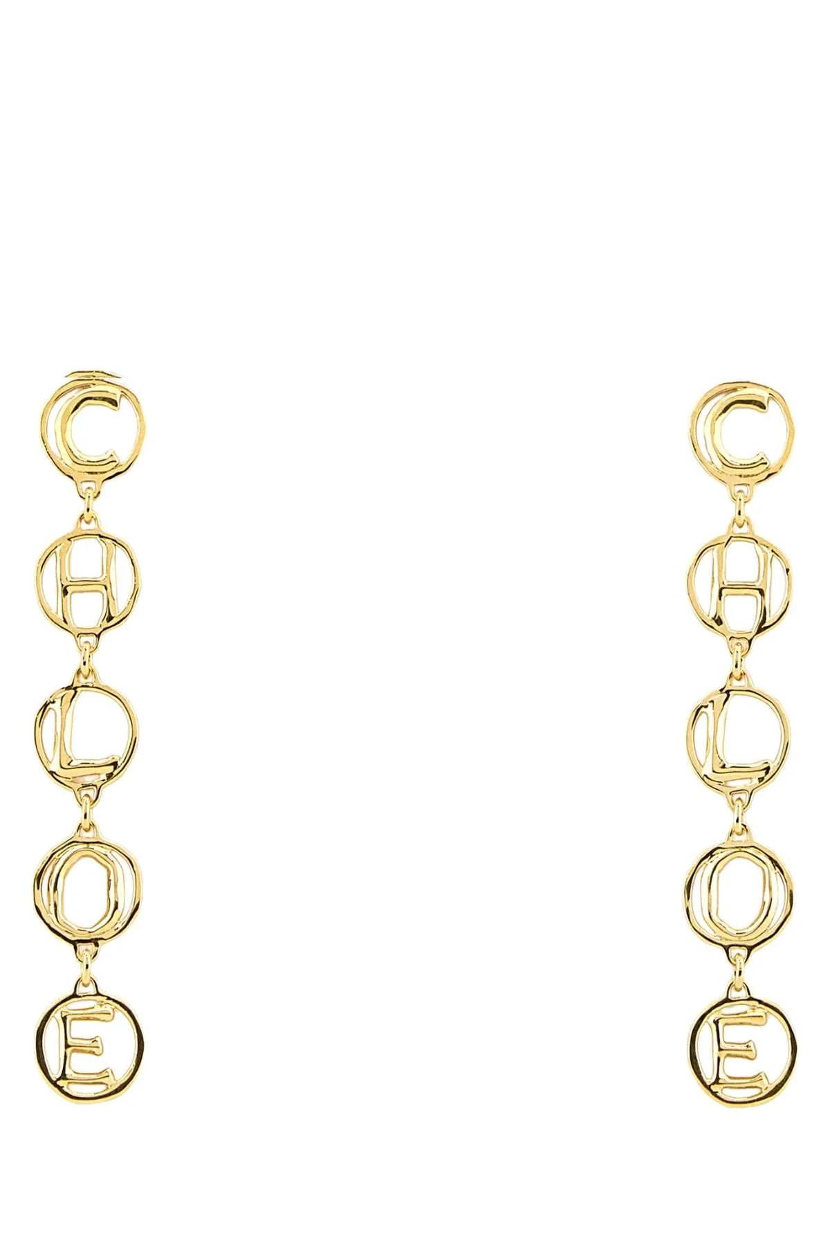 Chloe Women Gold Metal Chloe Script Earrings - 1