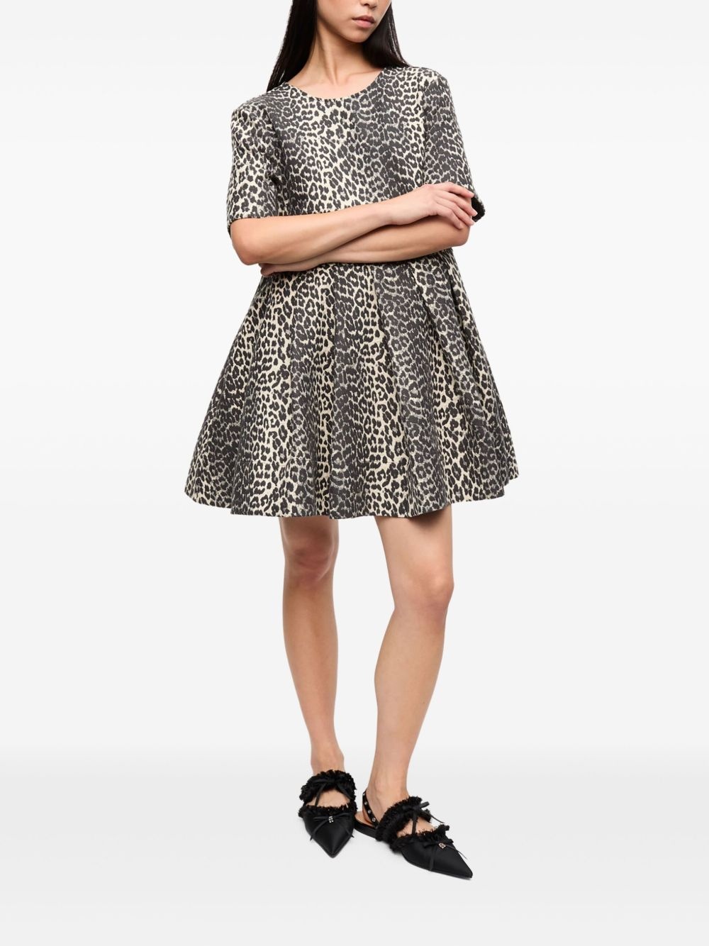 leopard-print minidress - 2