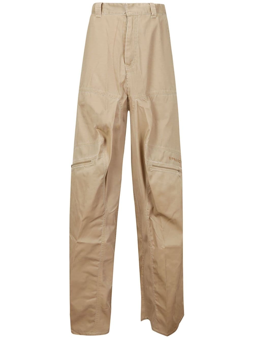 folded wide-leg cargo trousers - 1