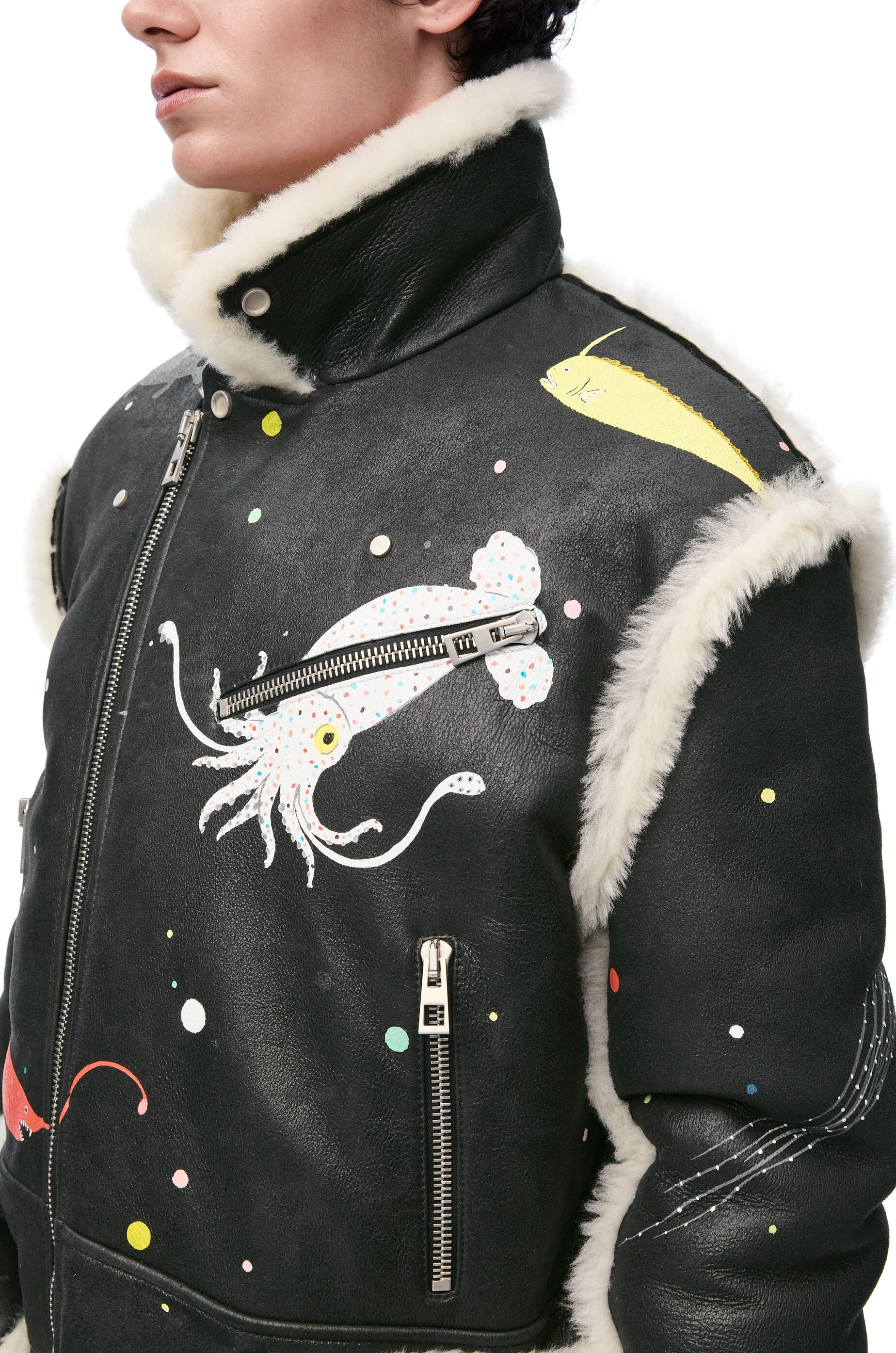Biker jacket in shearling - 5