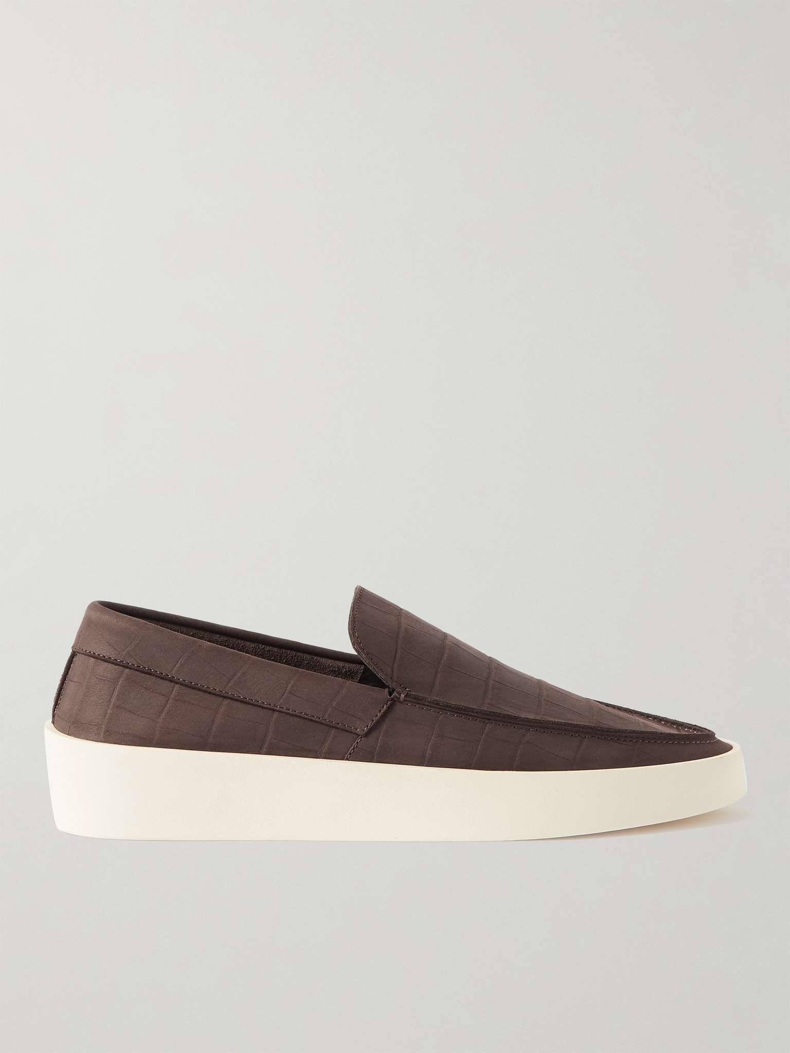 Croc-Effect Leather Espadrilles - 1