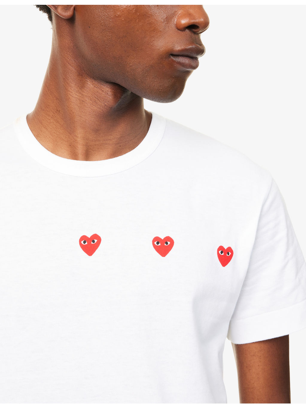 Triple Heart Graphic-Print Crewneck Cotton T-Shirt - 5