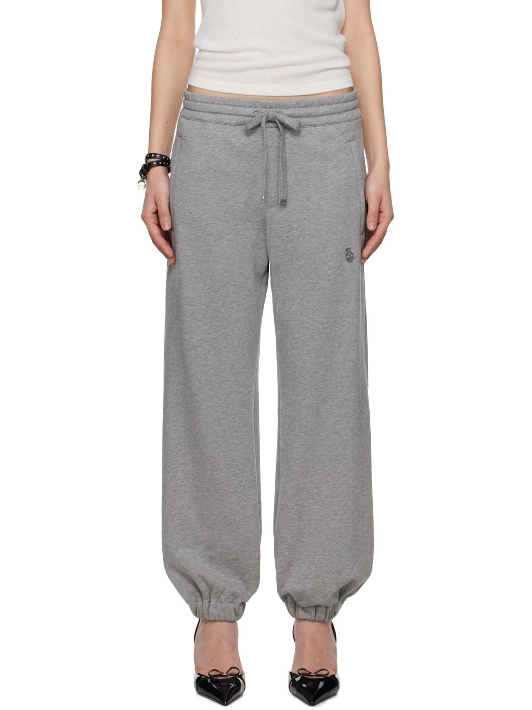 Gray 'McQueen' Logo Tracksuit Lounge Pants - 1