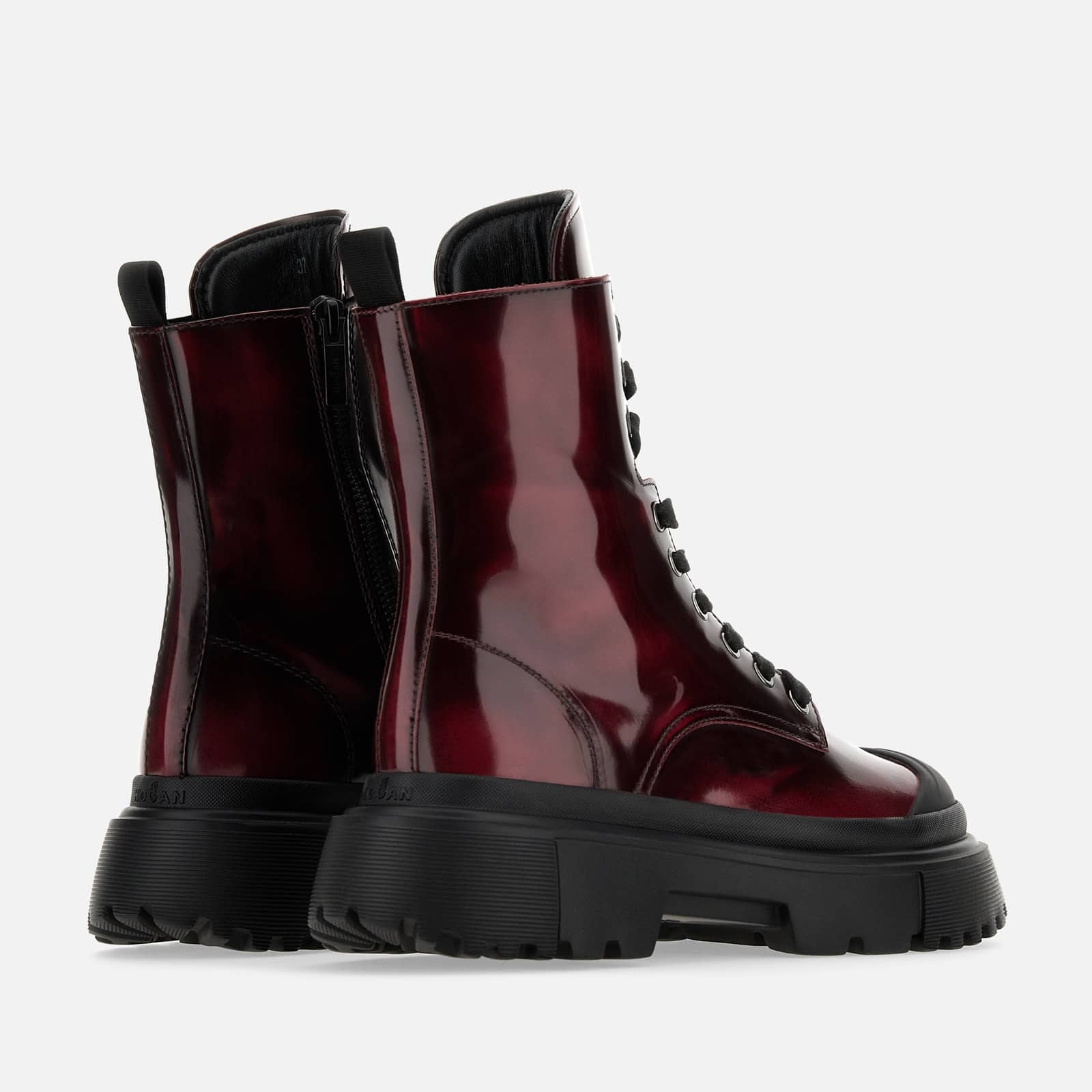 Combat Boots Hogan H619 Burgundy - 3