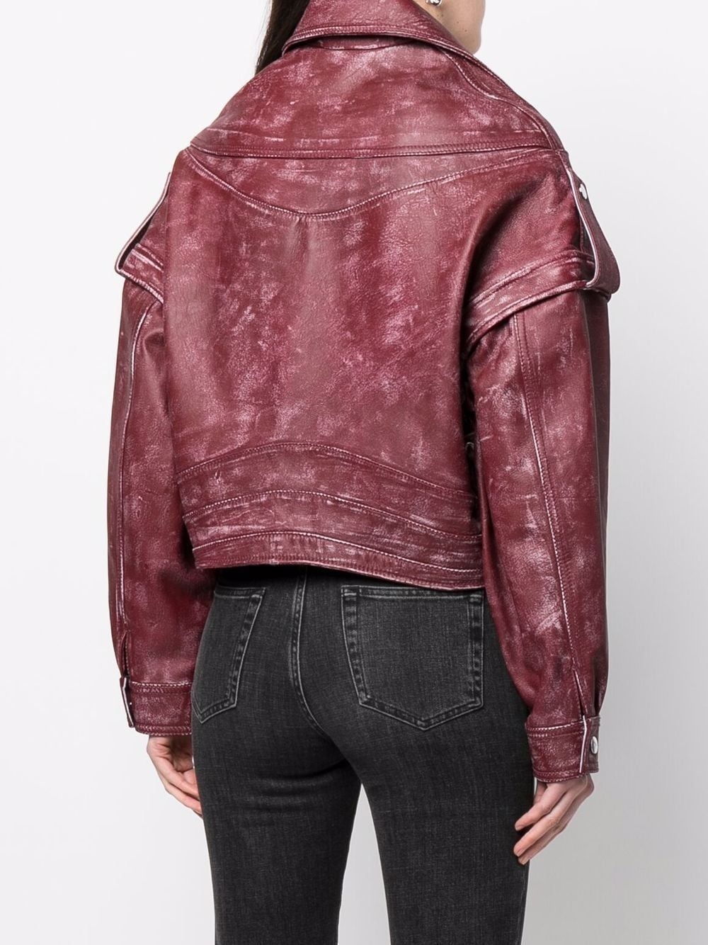 oversized-fit biker jacket - 4