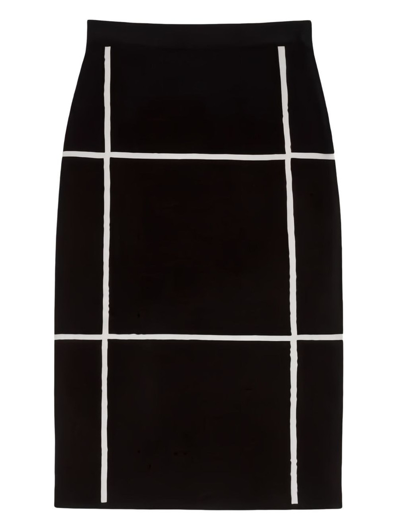 grid-pattern midi skirt 1
