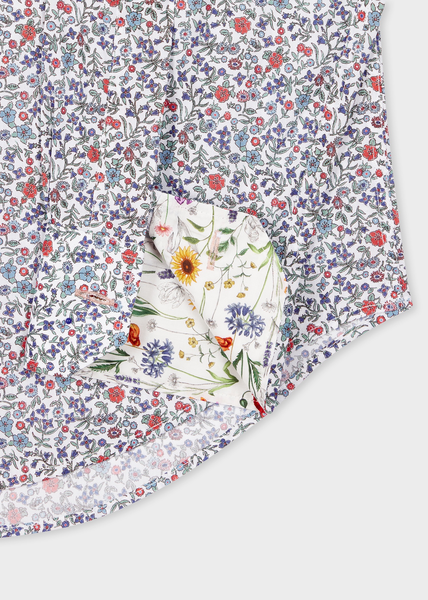Tailored-Fit Blue And White 'Liberty Floral' Print Shirt - 2