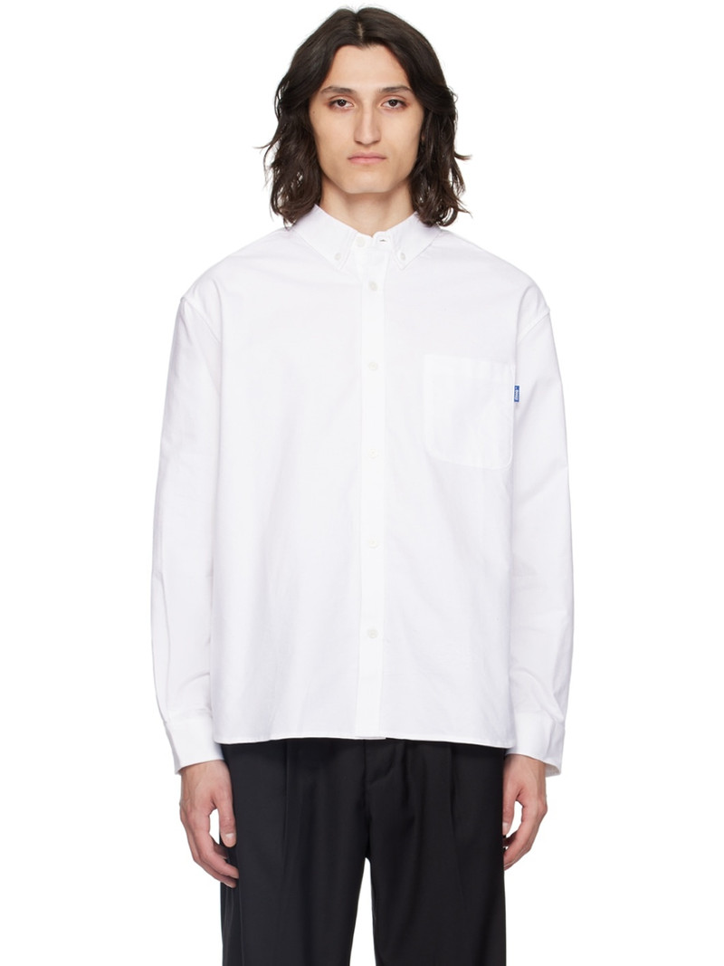 White Embroidered Long Sleeve Shirt - 1