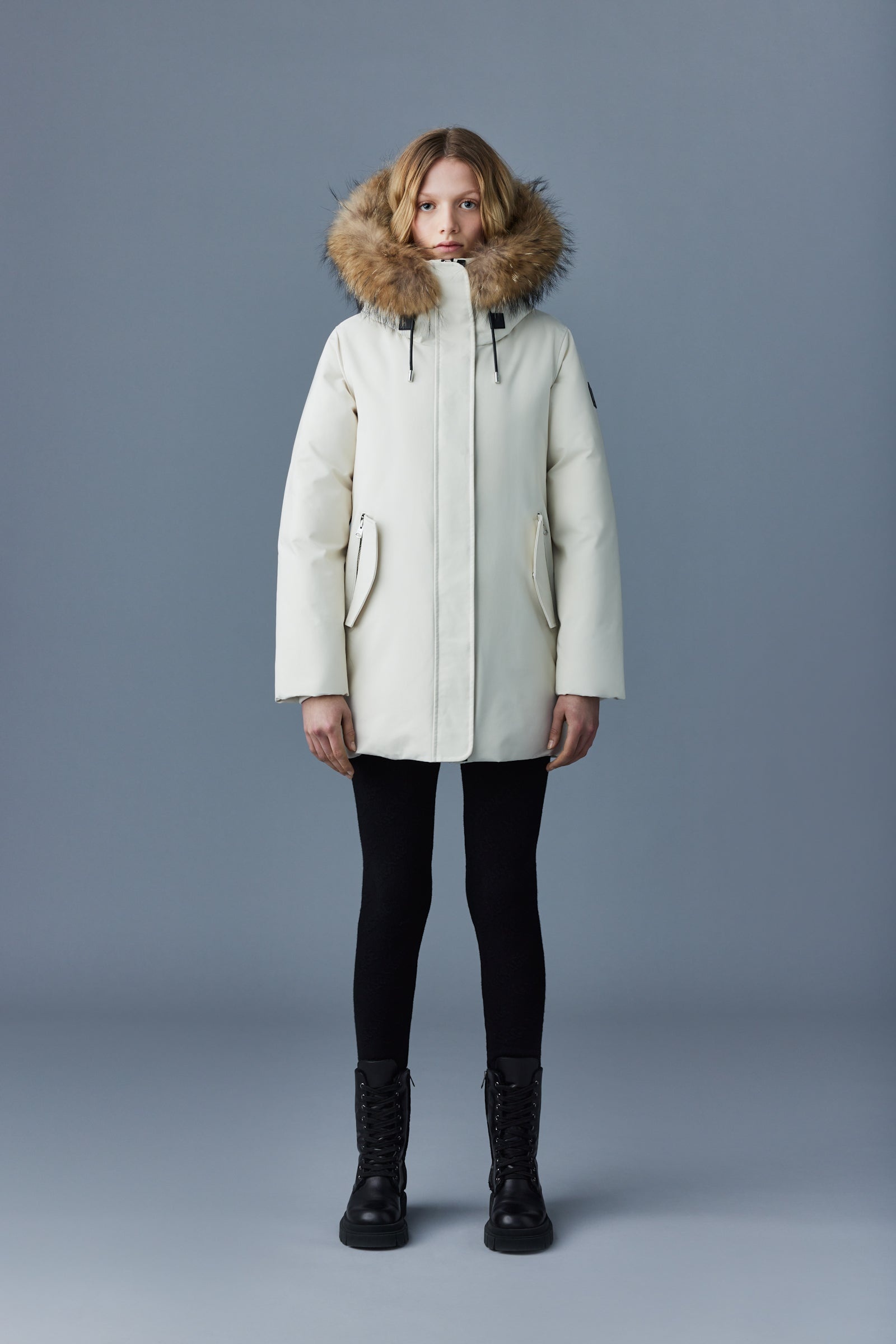 KINSLEE 2-in-1 oversized down parka with bib and natural fur - 2