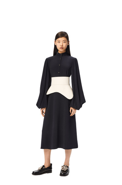 Loewe Pleated sleeve midi dress in cotton and silk outlook