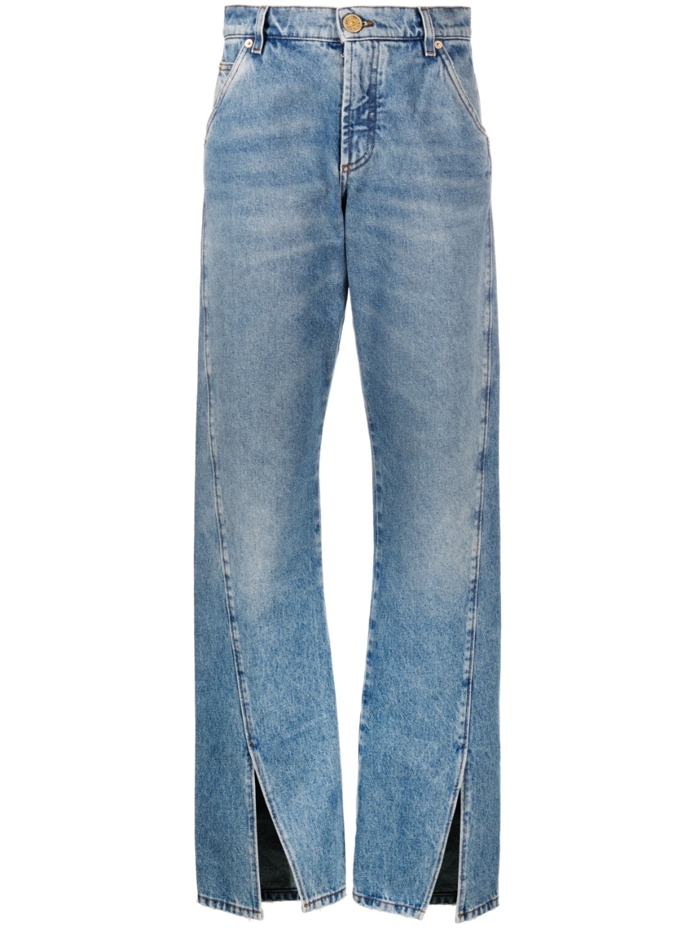 front-slits bootcut jeans - 1